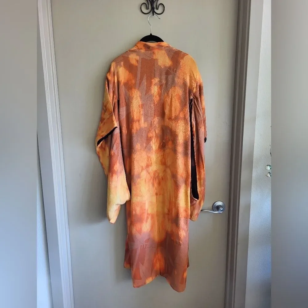Vintage Silk Kimono – Hand-Dyed “Fire